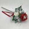 Artificial Wedding Flower Girl Wand Butterfly Ruby Red