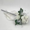 Artificial Wedding Flower Girl Wand Butterfly White