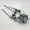 Artificial Wedding Flower Girl Wand Butterfly Rose Silver Grey