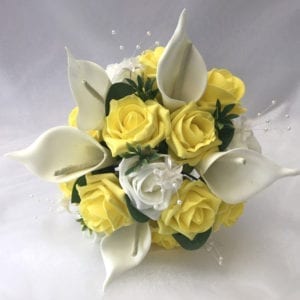 Artificial wedding flowers bridesmaid medium posy - Roses and Calla Lillies