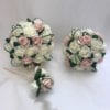 Artificial wedding flowers brides teardrop bouquet - Roses and Greenery