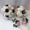 Artificial wedding flowers brides teardrop bouquet - Roses and Butterfly
