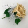 Artificial Wedding Flower Single Buttonholes Gold