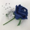 Artificial Wedding Flower Single Buttonholes Light Navy