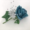 Artificial Wedding Flower Single Buttonholes Teal