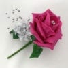 Artificial Wedding Flower Single Buttonholes Hot Pink