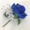 Artificial Wedding Flower Single Buttonholes Royal Blue