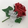 Artificial Wedding Flower Single Buttonholes Ruby Red