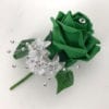 Artificial Wedding Flower Single Buttonholes Emerald Green
