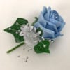 Artificial Wedding Flower Single Buttonholes Light Blue