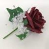 Artificial Wedding Flower Single Buttonholes Burgundy