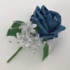Artificial Wedding Flower Single Buttonholes Teal