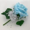Artificial Wedding Flower Single Buttonholes Aqua Blue