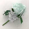 Artificial Wedding Flower Single Buttonholes Peppermint