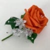 Artificial Wedding Flower Single Buttonholes Orange