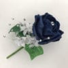 Artificial Wedding Flower Single Buttonholes Navy