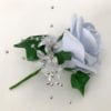 Artificial Wedding Flower Single Buttonholes Baby Blue