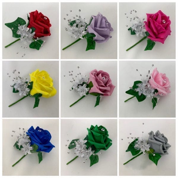 Artificial Wedding Flower Single Buttonholes