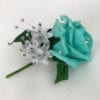Artificial Wedding Flower Single Buttonholes Tiffany Blue