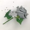 Artificial Wedding Flower Single Buttonholes Silver