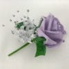 Artificial Wedding Flower Single Buttonholes Lilac