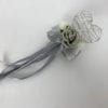 Artificial Wedding Flower Girl Wand Silver Grey with Silver Glitter Heart