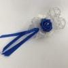 Artificial Wedding Flower Girl Wand Royal Blue with Silver Glitter Heart