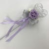 Artificial Wedding Flower Girl Wand Lilac with Silver Glitter Wand