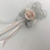 Artificial Wedding Flower Girl Wand Blush Pink with Silver Glitter Heart