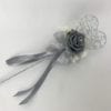 Artificial Wedding Flower Girl Wand Silver Grey with Silver Glitter Heart