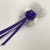 Artificial Wedding Flower Girl Wand Purple with Silver Glitter Heart