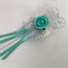 Artificial Wedding Flower Girl Wand Tiffany Blue with Silver Glitter Heart