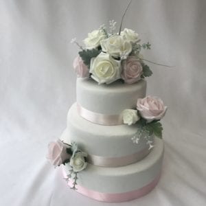 wedding 3 piece rose cake topper