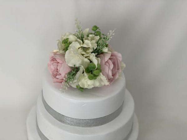 Peony wedding cake topper