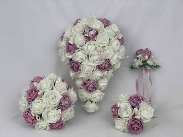 artificial wedding bouquets dusky pink