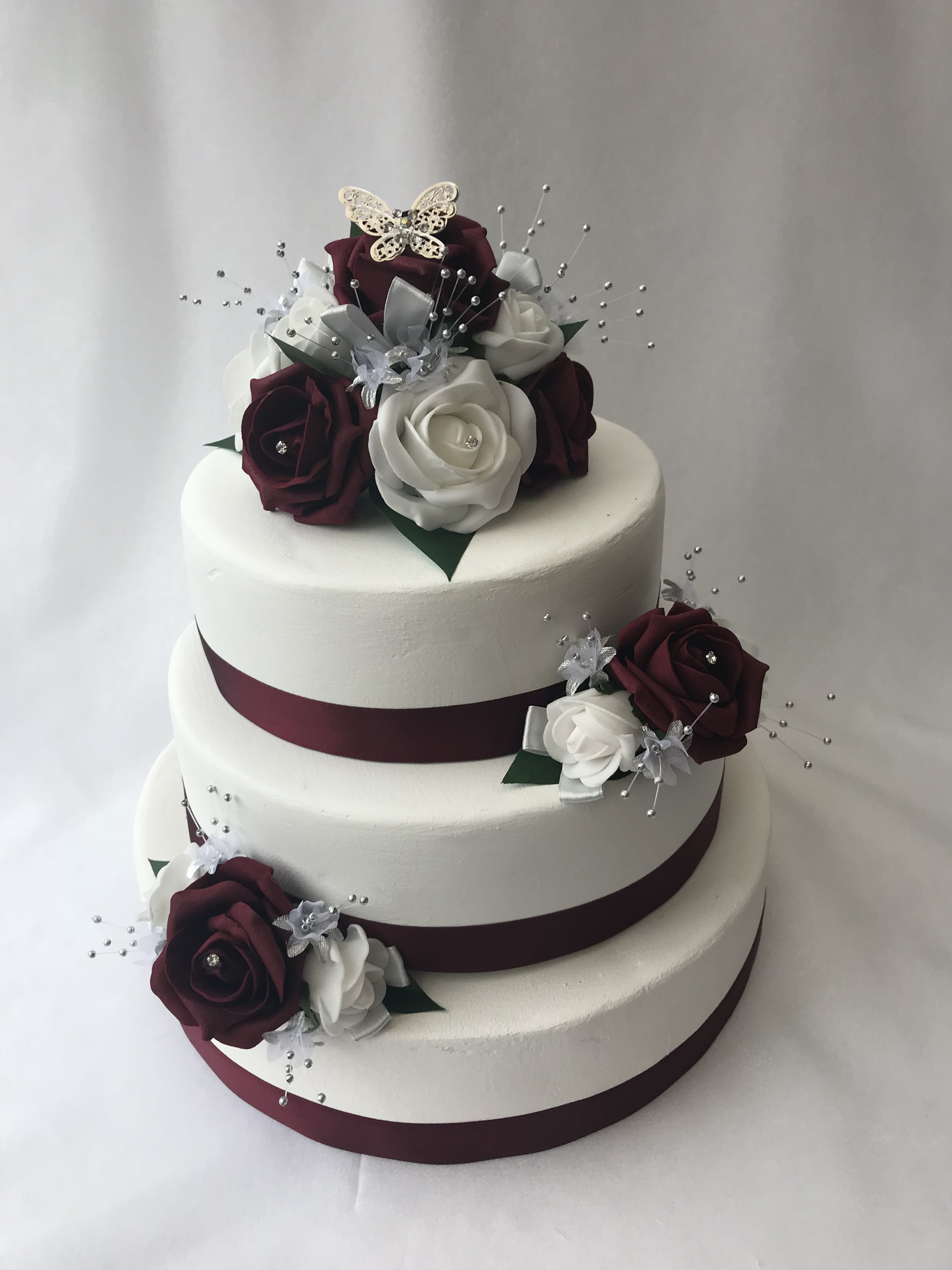 Artificial Wedding  Cake  Topper Butterfly 3 piece  