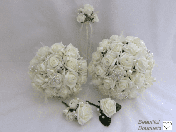 artificial wedding flowers pearls