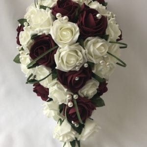 artificial wedding bouquet brides teardrop grass