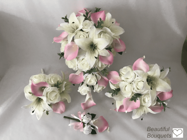 star lily and calla lily bouquet sets