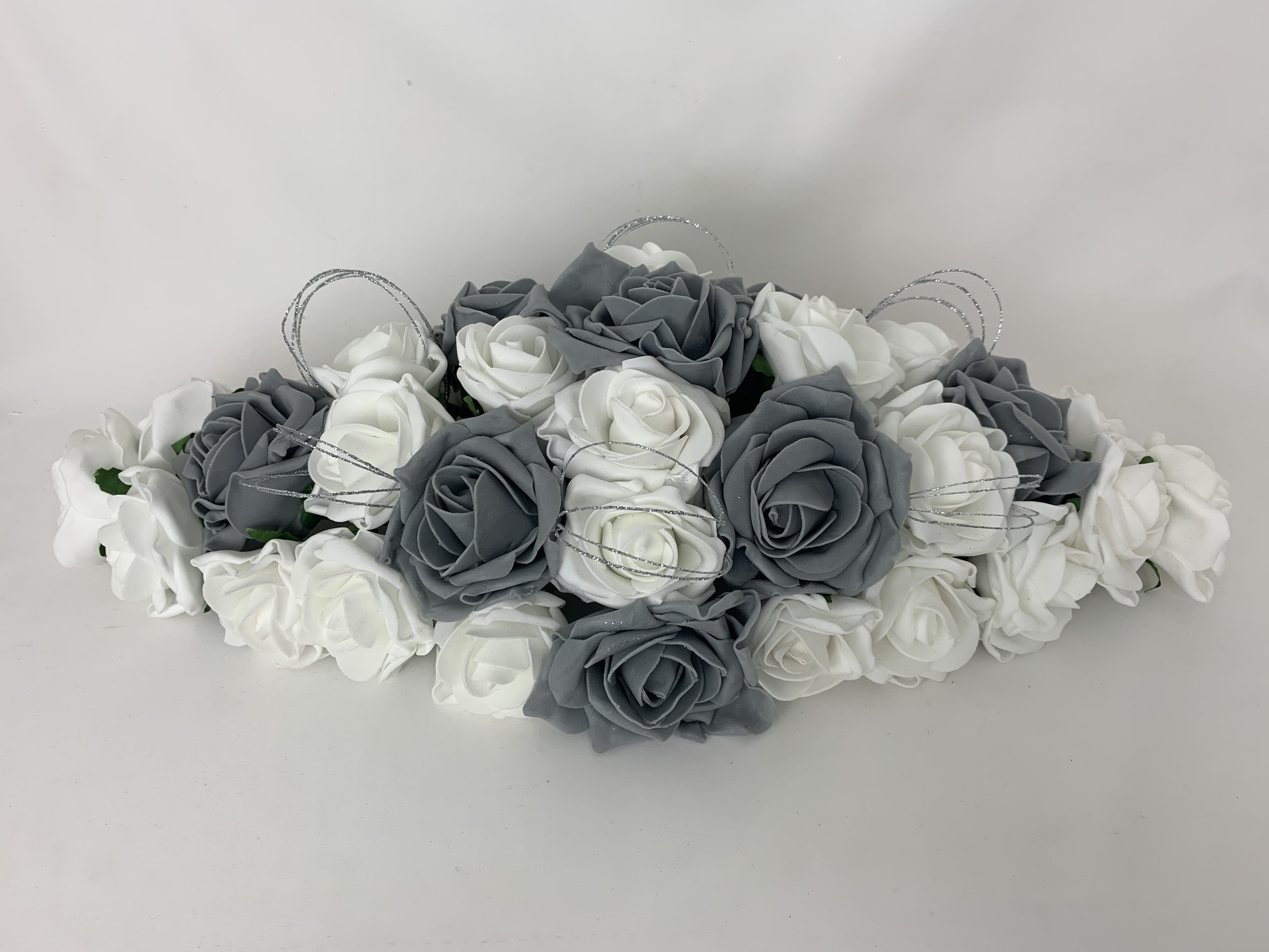 25pack PE Foam Artificial Rose Romantic Lovely Flower Wedding Party Decor White 