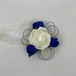 royal blue wrist corsage