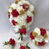 artificial wedding bouquets red