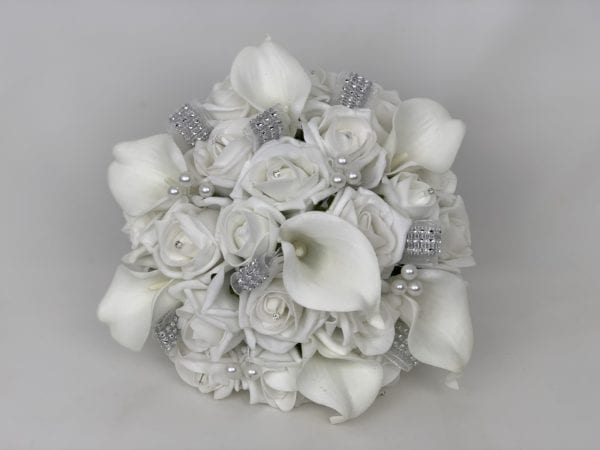 Artificial wedding bouquet brides posy with Lillies