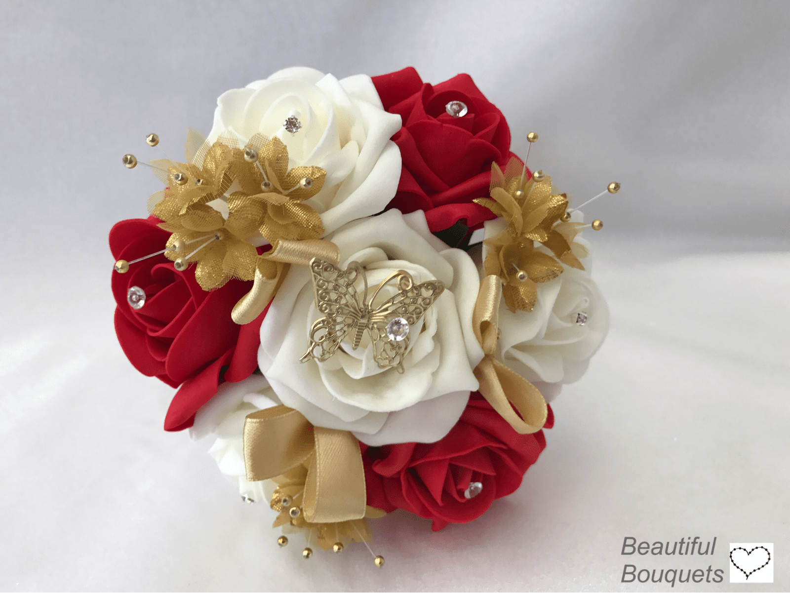 Red And Gold Bridal Bouquet