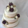 wedding 3 piece rose cake topper with butterfly gold