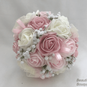 roses and gyp bridesmaid bouquet