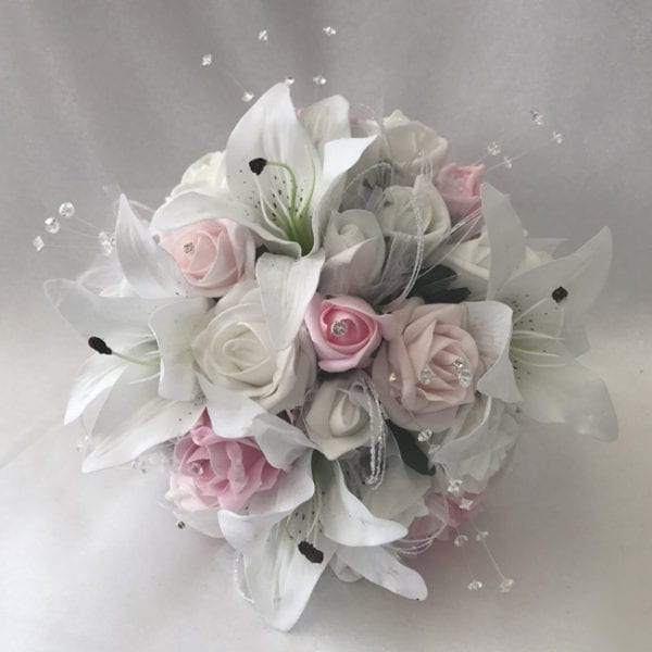 Artificial Bridesmaid Bouquet Posy Star Lillies