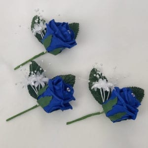 Artificial Buttonhole Wedding Corsage - 6 Roses
