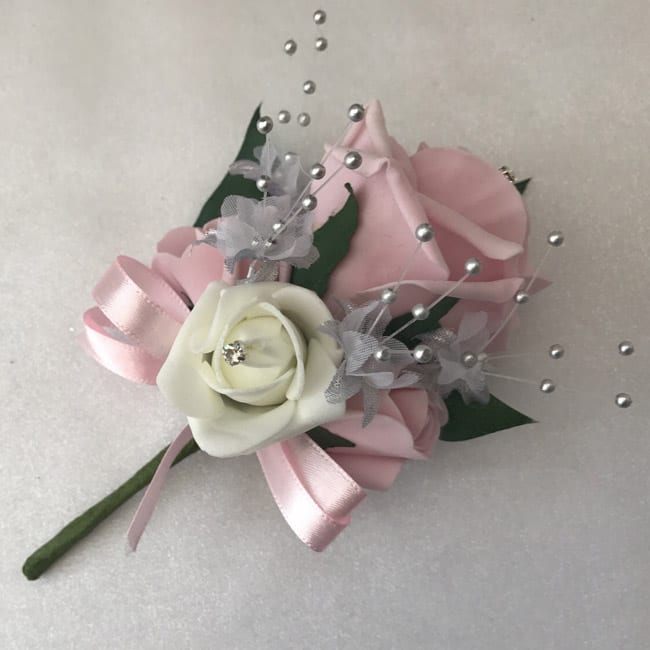 Artificial Buttonhole Ladies Pin On Wedding Corsage