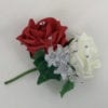 Artificial Double Buttonhole Wedding Corsage Crystal Red
